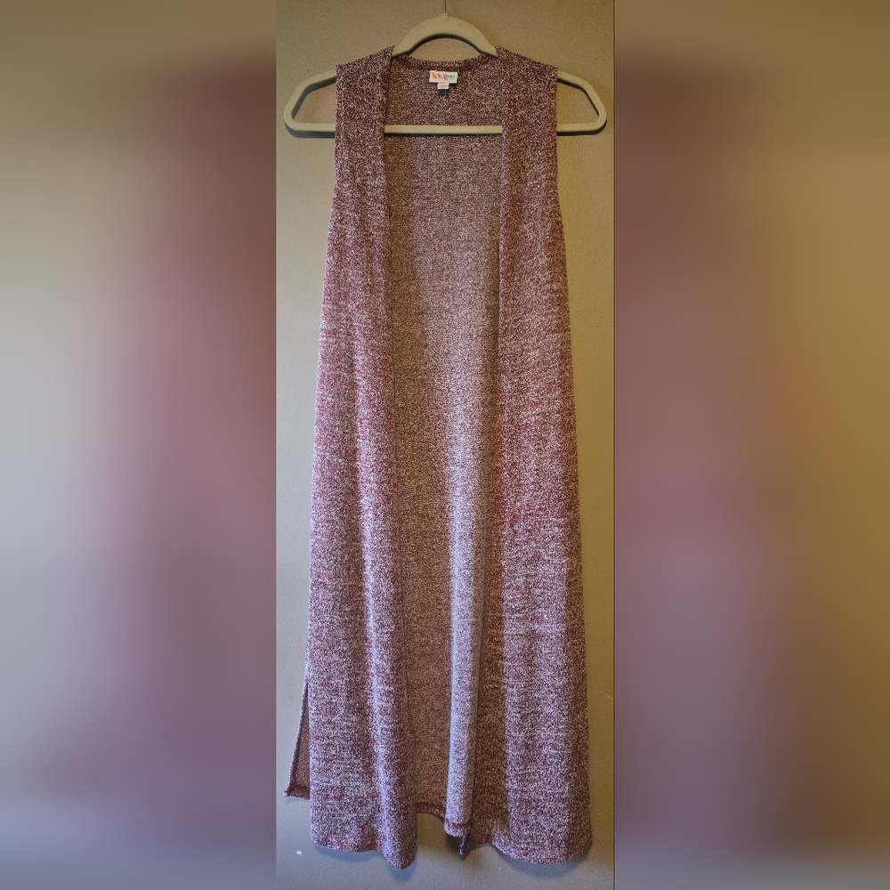 LuLaRoe Sleeveless Knit Vest in Burgundy